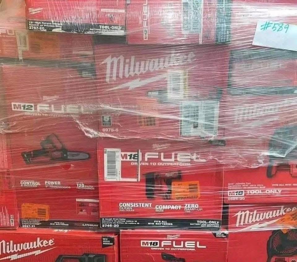 Milwaukee Tools Pallet – 120 Mixed Professional Tools for $1,200 | Free Delivery 8 Milwaukee Tools Pallet liquidation