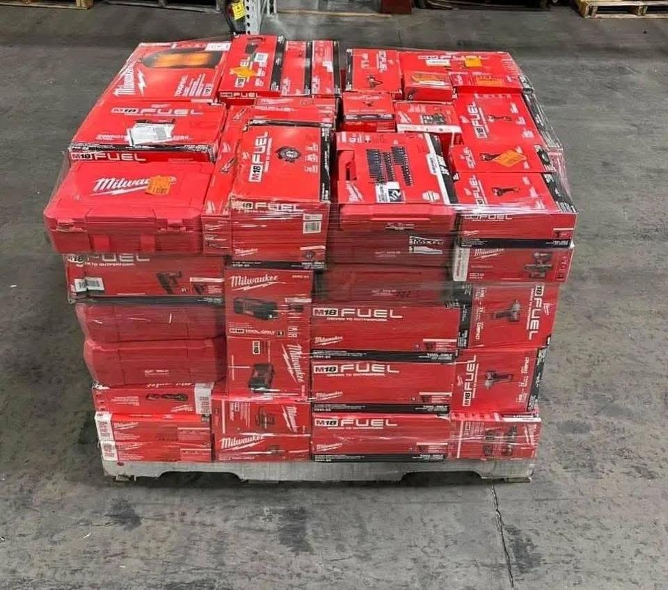 Milwaukee Tools Pallet – 120 Mixed Professional Tools for $1,200 | Free Delivery 4 Milwaukee Tools Pallet liquidation