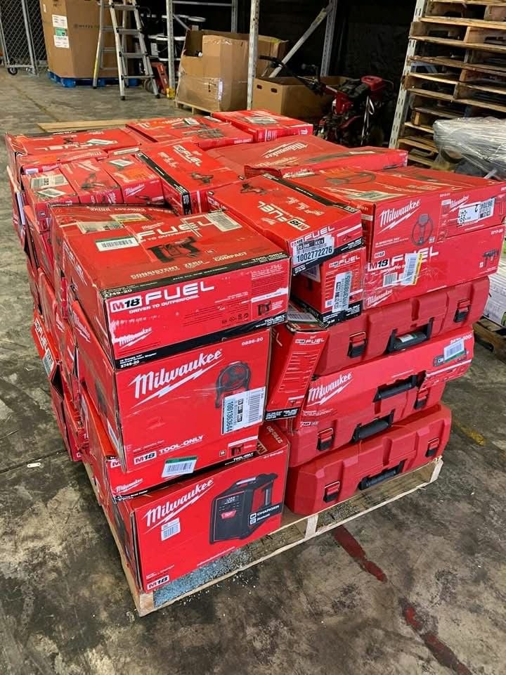 Milwaukee Tools Pallet – 120 Mixed Professional Tools for $1,200 | Free Delivery 9 Milwaukee Tools Pallet liquidation