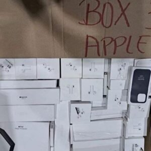 Box labeled 'Apple' with products