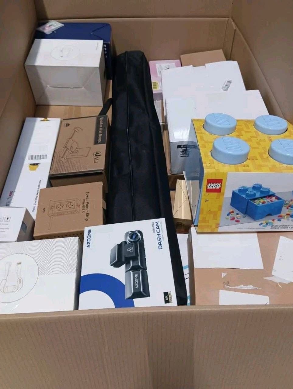 Amazon Electronics Mystery Box Pallet – 10 Boxes Wholesale Liquidation for Resale ($500) 8 Cardboard box filled with various items